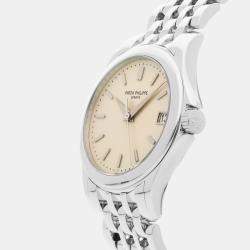 Pre Owned Patek Philippe Calatrava 5107/1G-001 Silver18K  White Gold Automatic Men's Wristwatch 37mm