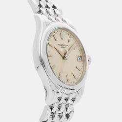 Pre Owned Patek Philippe Calatrava 5107/1G-001 Silver18K  White Gold Automatic Men's Wristwatch 37mm