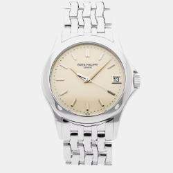 مملوكة مسبقًا Patek Philippe Calatrava 5107/1G-001 Silver18K  White Gold Automatic Men's Watches 37mm
