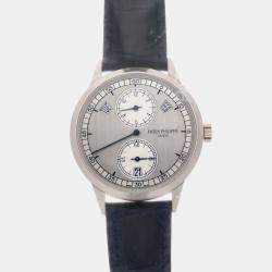 Pre Owned Patek Philippe Complications Annual Calendar Regulator 5235G-001 Silver 18K White Gold Automatic Men's Wristwatch 40mm