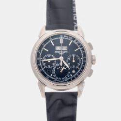 Pre Owned Patek Philippe Grand Complications Perpetual Calendar Chronograph 5270G-014 Blue 18K White Gold Manual Winding Men's Watches 41mm