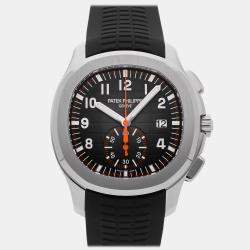 Pre Owned Patek Philippe Aquanaut 5968A-001 Black Stainless Steel Automatic Men's Watches 42mm
