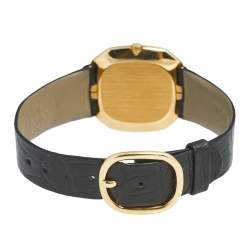 Patek Philippe White 18K Yellow Gold Alligator Ellipse 3855 Men's Wristwatch 30 mm