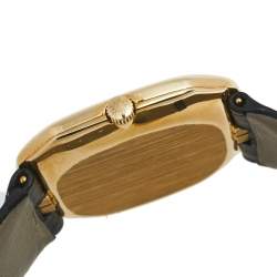Patek Philippe White 18K Yellow Gold Alligator Ellipse 3855 Men's Wristwatch 30 mm