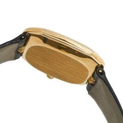 Patek Philippe White 18K Yellow Gold Alligator Ellipse 3855 Men's Wristwatch 30 mm