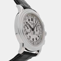 Patek Philippe Silver 18k White Gold Complications 5070G-001 Manual Winding Men's Wristwatch 42 mm