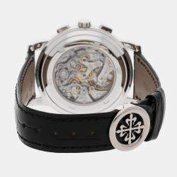 Patek Philippe Silver 18k White Gold Complications 5070G-001 Manual Winding Men's Wristwatch 42 mm