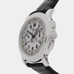 Patek Philippe Silver 18k White Gold Complications 5070G-001 Manual Winding Men's Wristwatch 42 mm