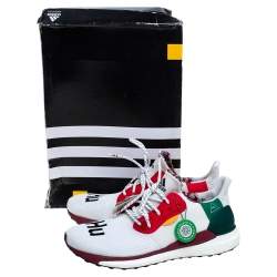 Pharrell X adidas White Fabric Hu Glide Sneakers Size 44.5