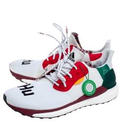 Pharrell X adidas White Fabric Hu Glide Sneakers Size 44.5