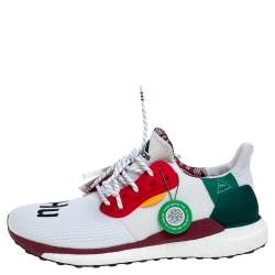 Pharrell X adidas White Fabric Hu Glide Sneakers Size 44.5