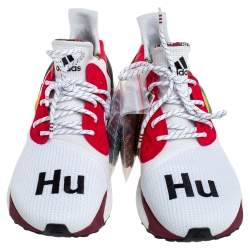 Pharrell X adidas White Fabric Hu Glide Sneakers Size 44.5