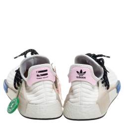 Pharrell Williams x Adidas Cream Knit Fabric NMD Hu Sneakers Size 41 1/3