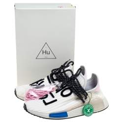 Pharrell Williams x Adidas Cream Knit Fabric NMD Hu Sneakers Size 41 1/3