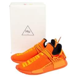 Pharrell Williams x Adidas Orange Fabric Hu Race NMD sneakers Size 42 2/3