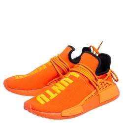 Pharrell Williams x Adidas Orange Fabric Hu Race NMD sneakers Size 42 2/3