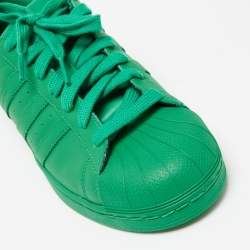 Pharrell Williams Green Leather Pharrell Superstar Low Top Sneakers Size 45.5