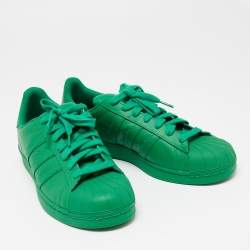 Pharrell Williams Green Leather Pharrell Superstar Low Top Sneakers Size 45.5