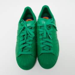 Pharrell Williams Green Leather Pharrell Superstar Low Top Sneakers Size 45.5