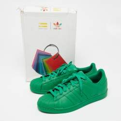 Pharrell Williams Green Leather Pharrell Superstar Low Top Sneakers Size 45.5