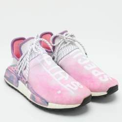 Pharrell Williams x Adidas Multicolor Knit Fabric Hu NMD Low Top Sneakers Size 39 1/3
