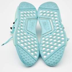 Pharrell Williams Blue Knit Fabric Hu NMD Lace Up Sneakers Size 40