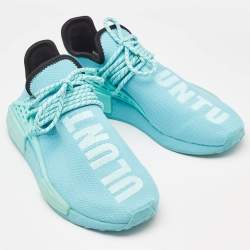 Pharrell Williams Blue Knit Fabric Hu NMD Lace Up Sneakers Size 40