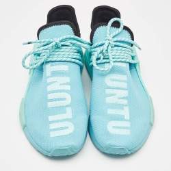 Pharrell Williams Blue Knit Fabric Hu NMD Lace Up Sneakers Size 40
