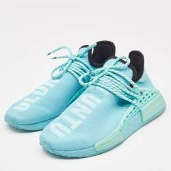 Pharrell Williams Blue Knit Fabric Hu NMD Lace Up Sneakers Size 40