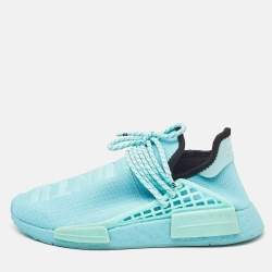 Pharrell Williams Blue Knit Fabric Hu NMD Lace Up Sneakers Size 40