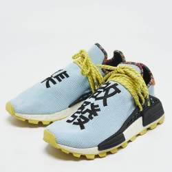 Pharrell Williams x Adidas Blue Fabric Human Body NMD Sneakers Size 42