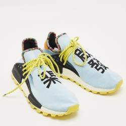 Pre Owned Pharrell Williams x Adidas Blue Knit Fabric Hu NMD Inspiration Pack Clear Sky Sneakers Size 43 1/3