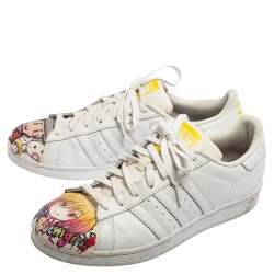 Adidas Pharrell Williams White Leather Pharell Supershell Super Low Top Sneakers Size 42.5 