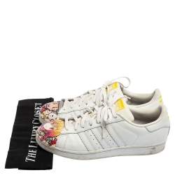 Adidas Pharrell Williams White Leather Pharell Supershell Super Low Top Sneakers Size 42.5 