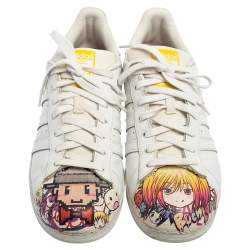 Adidas Pharrell Williams White Leather Pharell Supershell Super Low Top Sneakers Size 42.5 