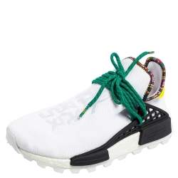 adidas Men's Originals Pharrell Williams Tennis Hu Shoes (White, Tactile  green, Size - 11)