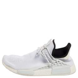 Pharrell Williams x Adidas White Knit Fabric Human Body NMD Sneakers Size 47 1/3