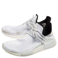 Pharrell Williams x Adidas White Knit Fabric Human Body NMD Sneakers Size 47 1/3