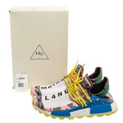 Pharrell Williams x adidas Multicolor Knit Fabric BBC HU NMD Sneakers Size 45 1/3