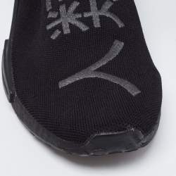 Adidas x Pharrell Williams Black Knit Fabric HU NMD Sneakers Size 47 1/3
