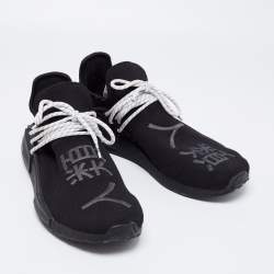 Adidas x Pharrell Williams Black Knit Fabric HU NMD Sneakers Size 47 1/3