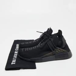 Adidas x Pharrell Williams Black Knit Fabric  Breathe Panelled Low-Top Sneakers Size 44