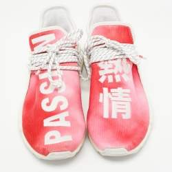 Pharrell Williams x Adidas Red Knit Fabric NMD HU China Pack Passion Sneakers Size 41.5