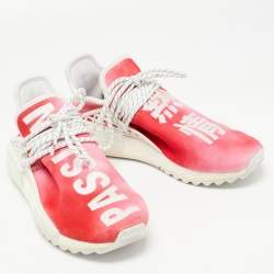 Pharrell Williams x Adidas Red Knit Fabric NMD HU China Pack Passion Sneakers Size 41.5