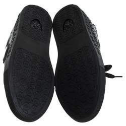 Philipp Plein Black Croc Embossed Leather Tusk Lace Up Sneakers Size 43