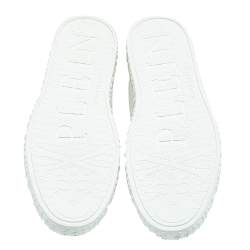 Philipp Plein White Leather Stars Embellished Low Top Sneakers Size 42.5