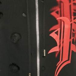 Phillipp Plein Fucking Fresh Black Distressed Front Zip Hoodie XS