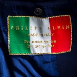 Pre Owned Philipp Plein Navy Blue Embellished Crest and Epaulette Detail Jacket L