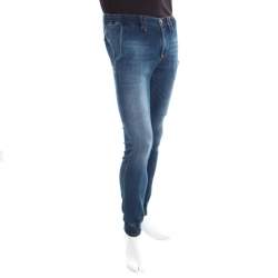 Pre Owned Philipp Plein Indigo Faded Effect Denim Jogger Style Jeans S