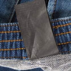 Pre Owned Philipp Plein Indigo Faded Effect Denim Jogger Style Jeans S